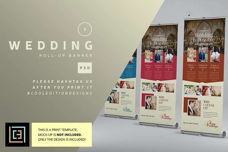 欧式婚礼易拉宝设计模板，PSD源文件 样机素材 sucaiwan.com