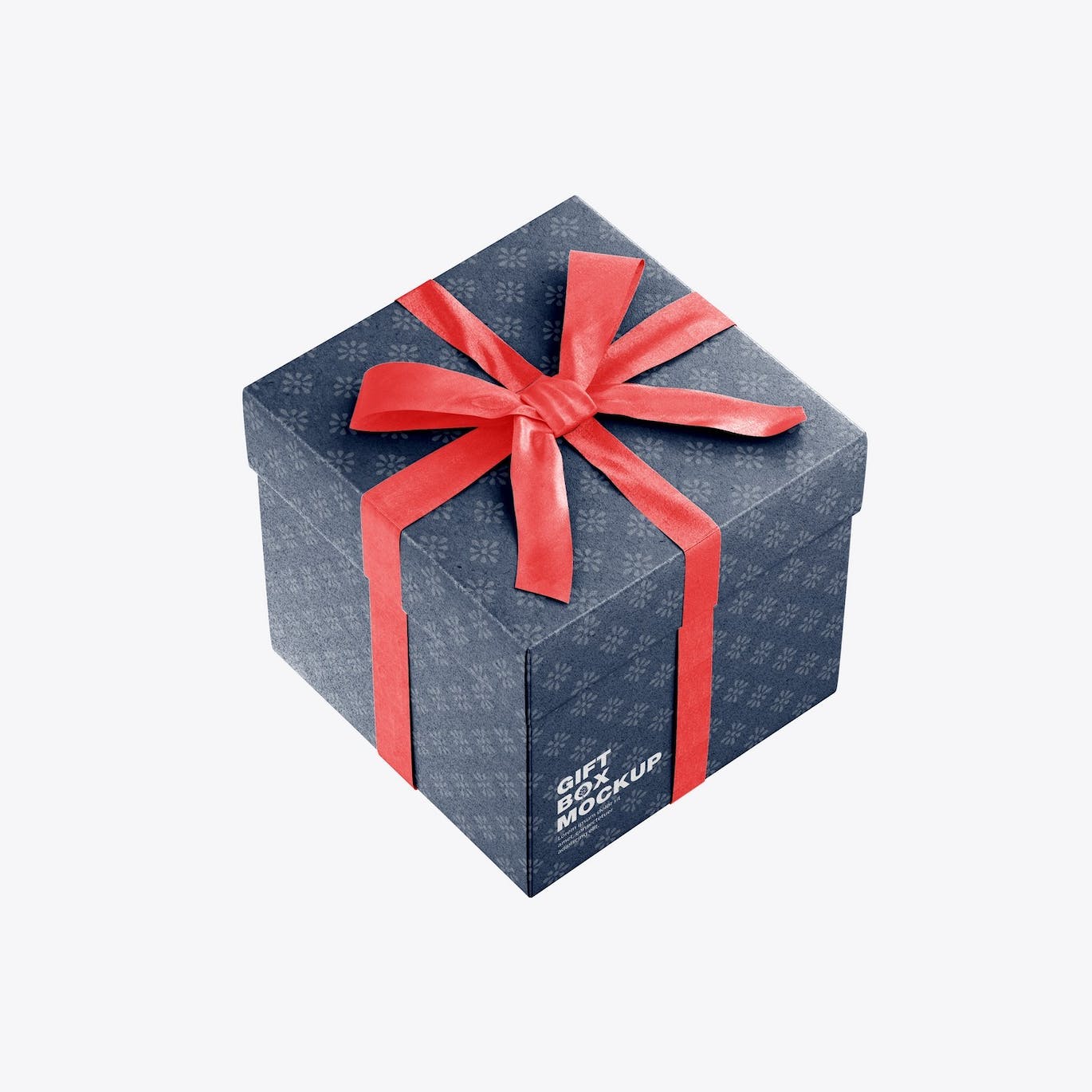 光泽蝴蝶结礼品盒设计样机 Set Glossy Gift Box Mockup 样机素材 sucaiwan.com