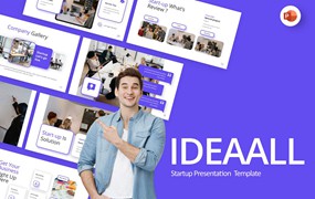 蓝色现代初创企业PowerPoint演示模板 Ideaall Blue Modern StartUp PowerPoint