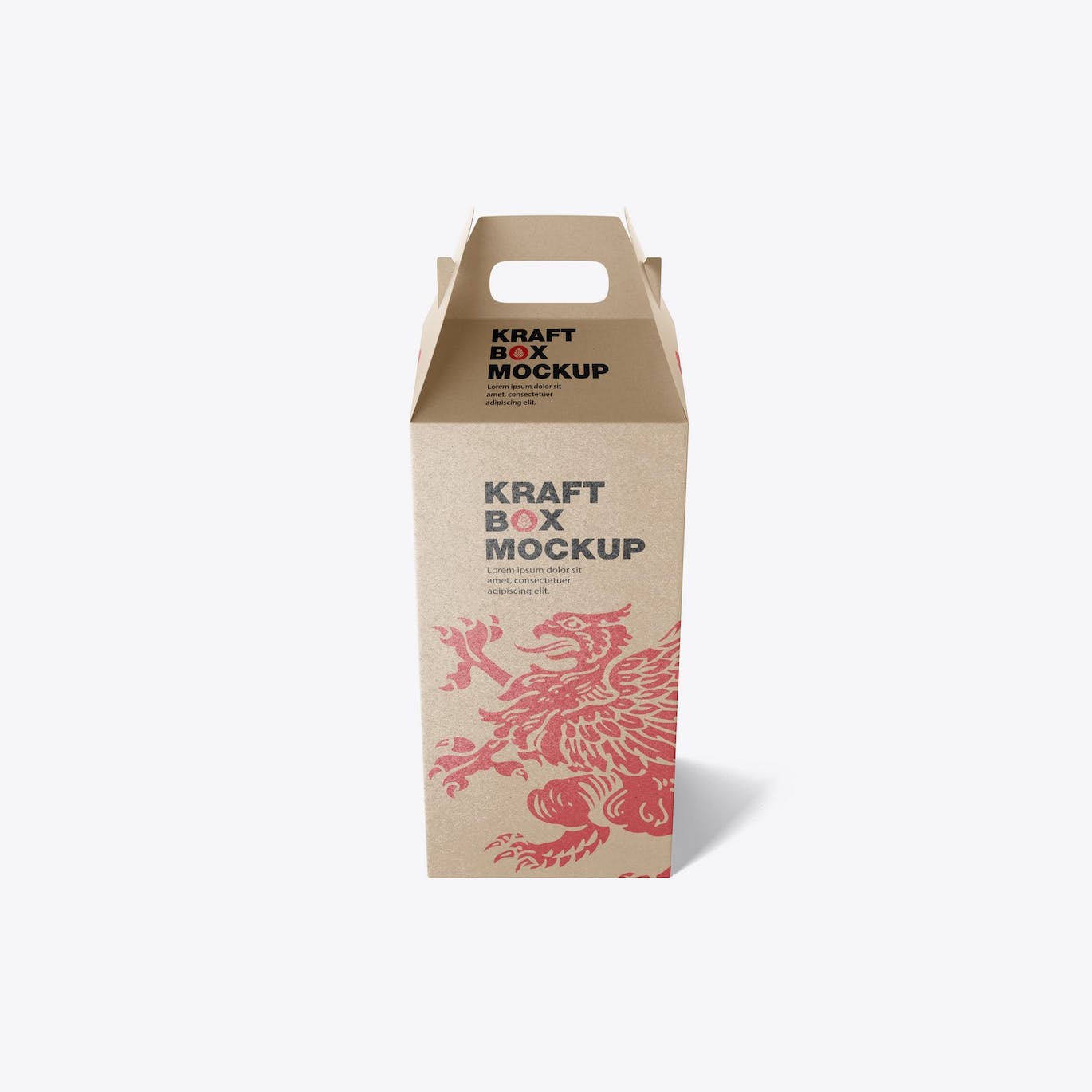 带把手的牛皮纸盒设计样机模板 Set Kraft Box with Handles Mockup APP UI sucaiwan.com
