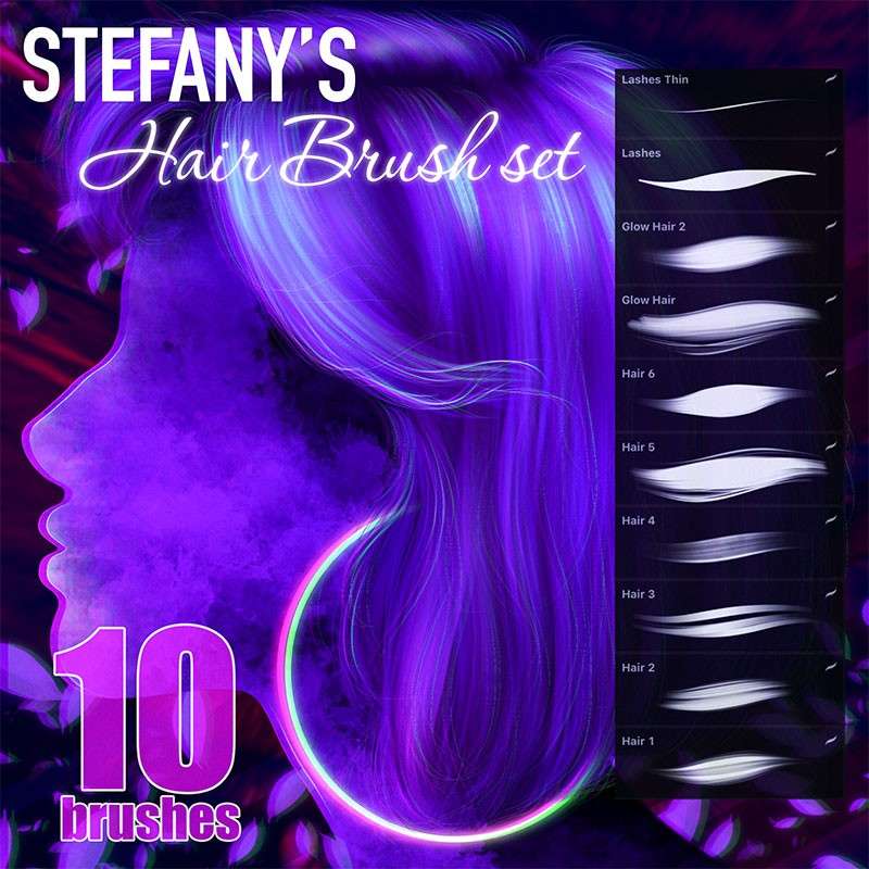 10支Procreate毛发纹理笔刷 笔刷资源 sucaiwan.com