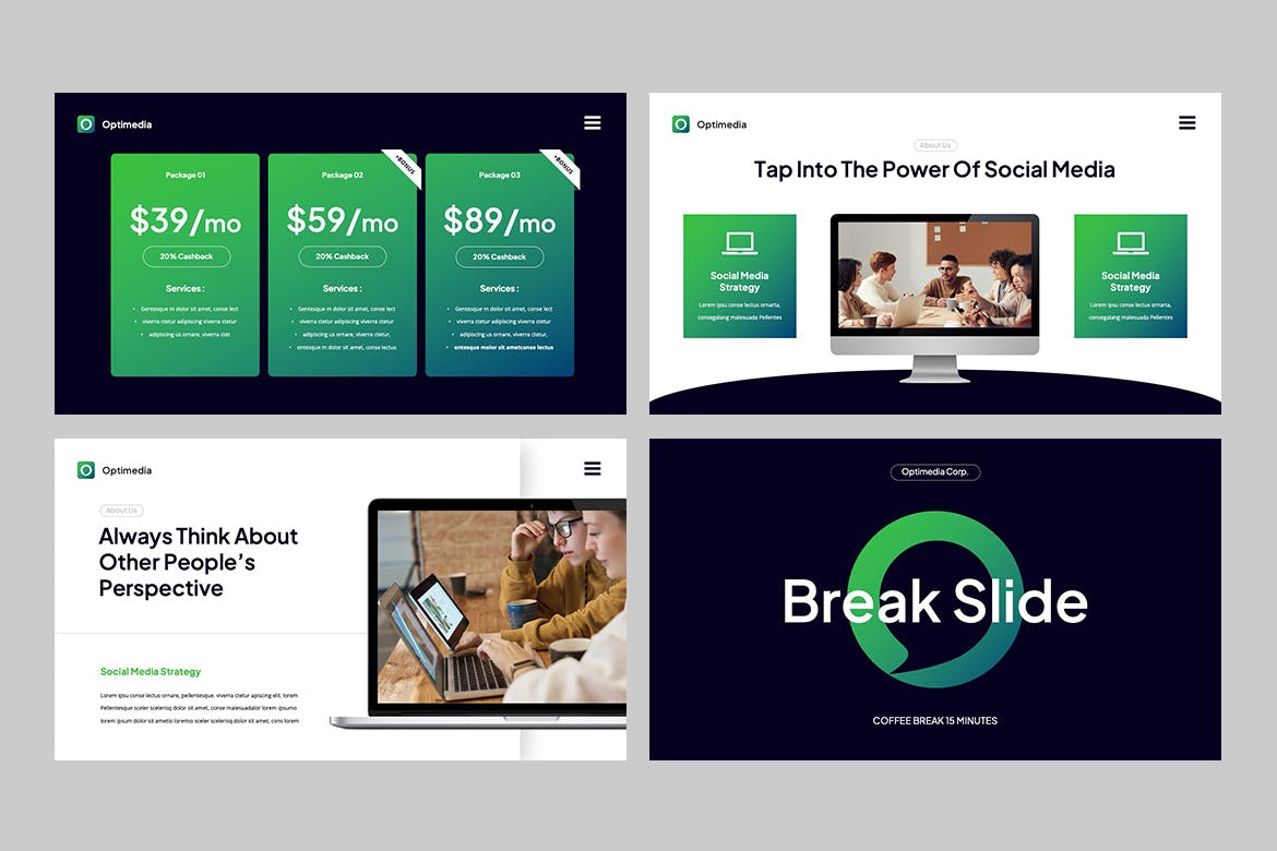 数字营销PPT演示文稿 Digital Marketing Powerpoint Template 幻灯图表 sucaiwan.com