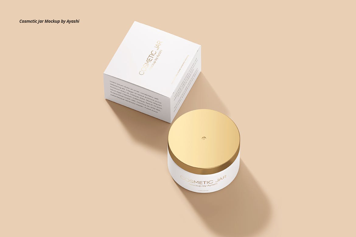 化妆品罐和盒子包装设计样机 Cosmetic Jar and Box Mockup 样机素材 sucaiwan.com