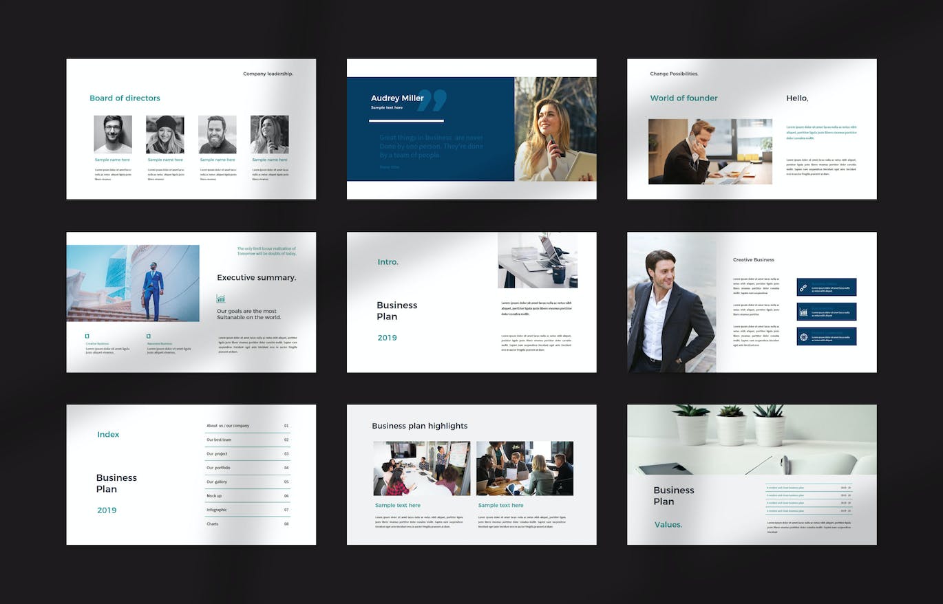 企业管理PPT设计模板 Avalon Business PowerPoint 幻灯图表 sucaiwan.com