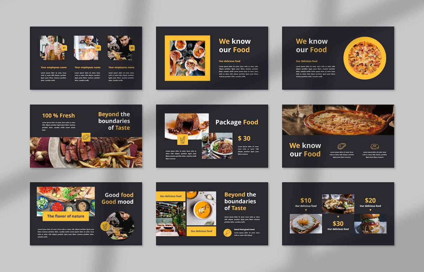西餐厅美食PPT设计模板 Sugawa Restaurant PowerPoint 幻灯图表 sucaiwan.com
