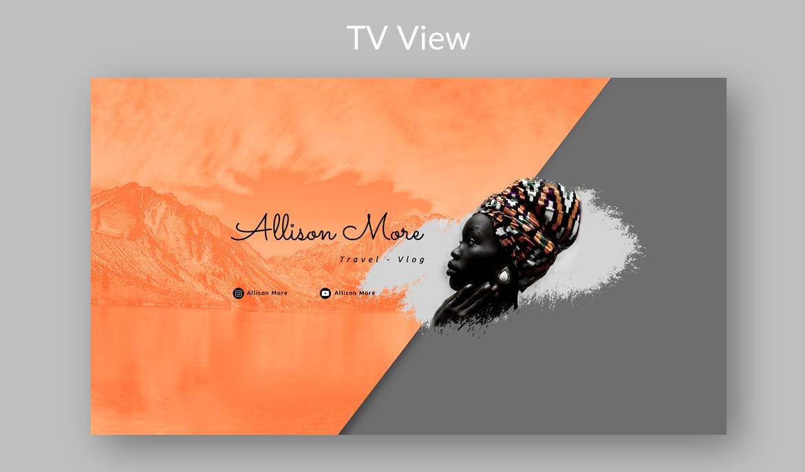 旅行Vlog–Youtube频道艺术Banner模板 Travel Vlog – Youtube Channel Art Header 设计素材 sucaiwan.com