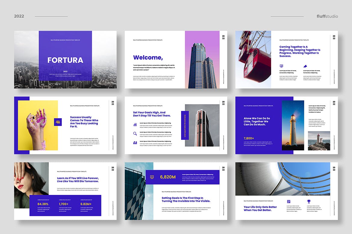 企业职位介绍PowerPoint演示模板 Fortura – Multipurpose Powerpoint Template 幻灯图表 sucaiwan.com