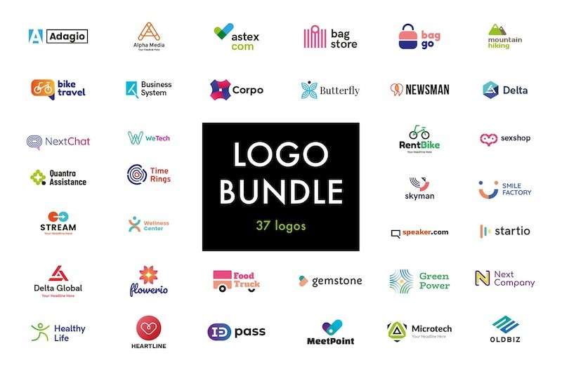 37个不同主题LOGO标志模板，AI源文件 样机素材 sucaiwan.com