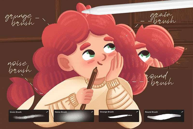 Procreate儿童插画笔刷 笔刷资源 sucaiwan.com