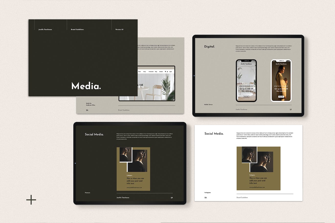 企业品牌指南杂志模板 Brand Guidelines 幻灯图表 sucaiwan.com