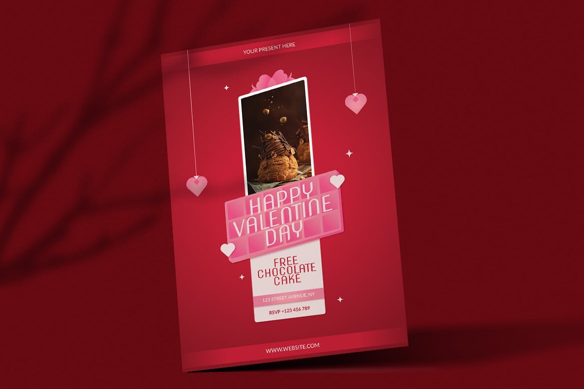 爱心情人节传单模板 Niken – Valentine’s Day Flyer 设计素材 sucaiwan.com