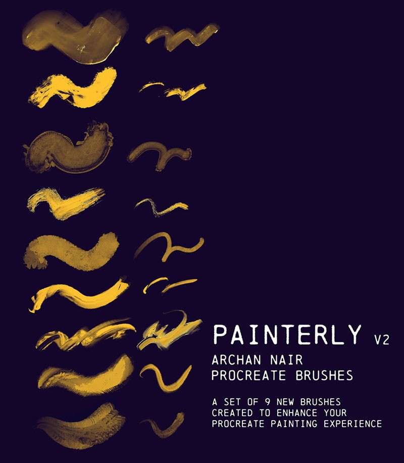 Procreate创意油彩画笔刷 笔刷资源 sucaiwan.com