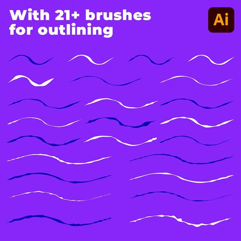 40+赛博朋克风液体高光AI笔刷 笔刷资源 sucaiwan.com