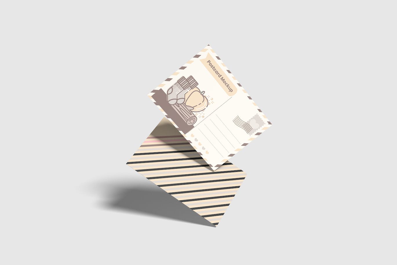 真实阴影明信片设计效果图样机 Post Card Mockup 样机素材 sucaiwan.com