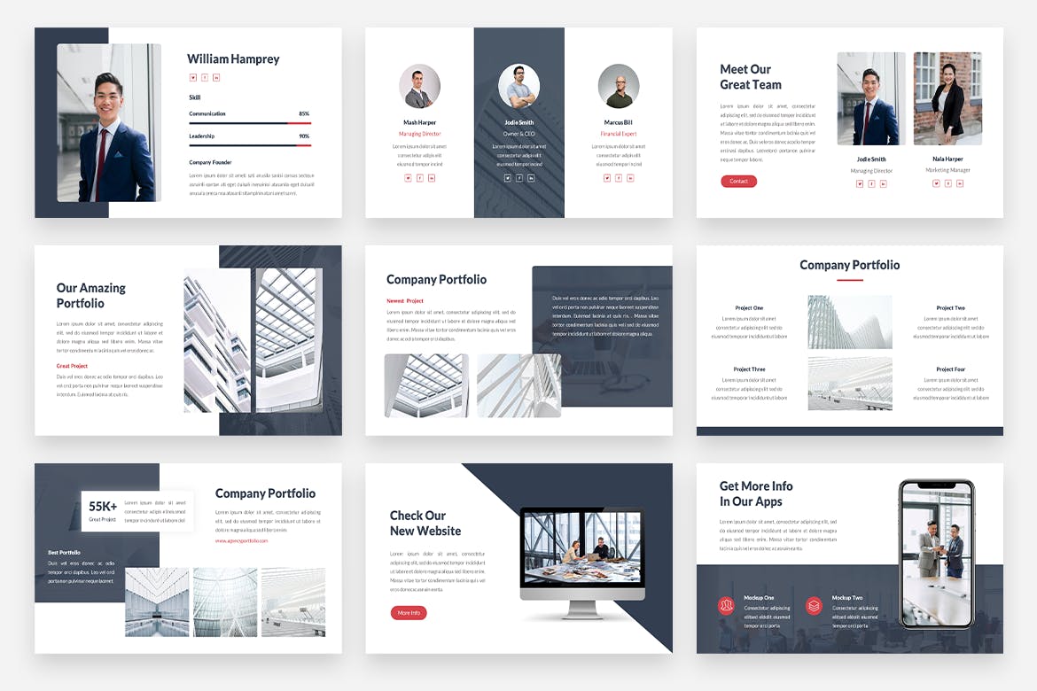 公司/企业介绍PPT幻灯片模板素材 Agency – Business PowerPoint Template 幻灯图表 sucaiwan.com