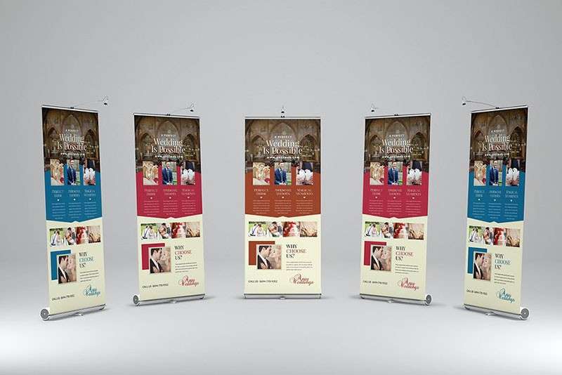 欧式婚礼易拉宝设计模板，PSD源文件 样机素材 sucaiwan.com