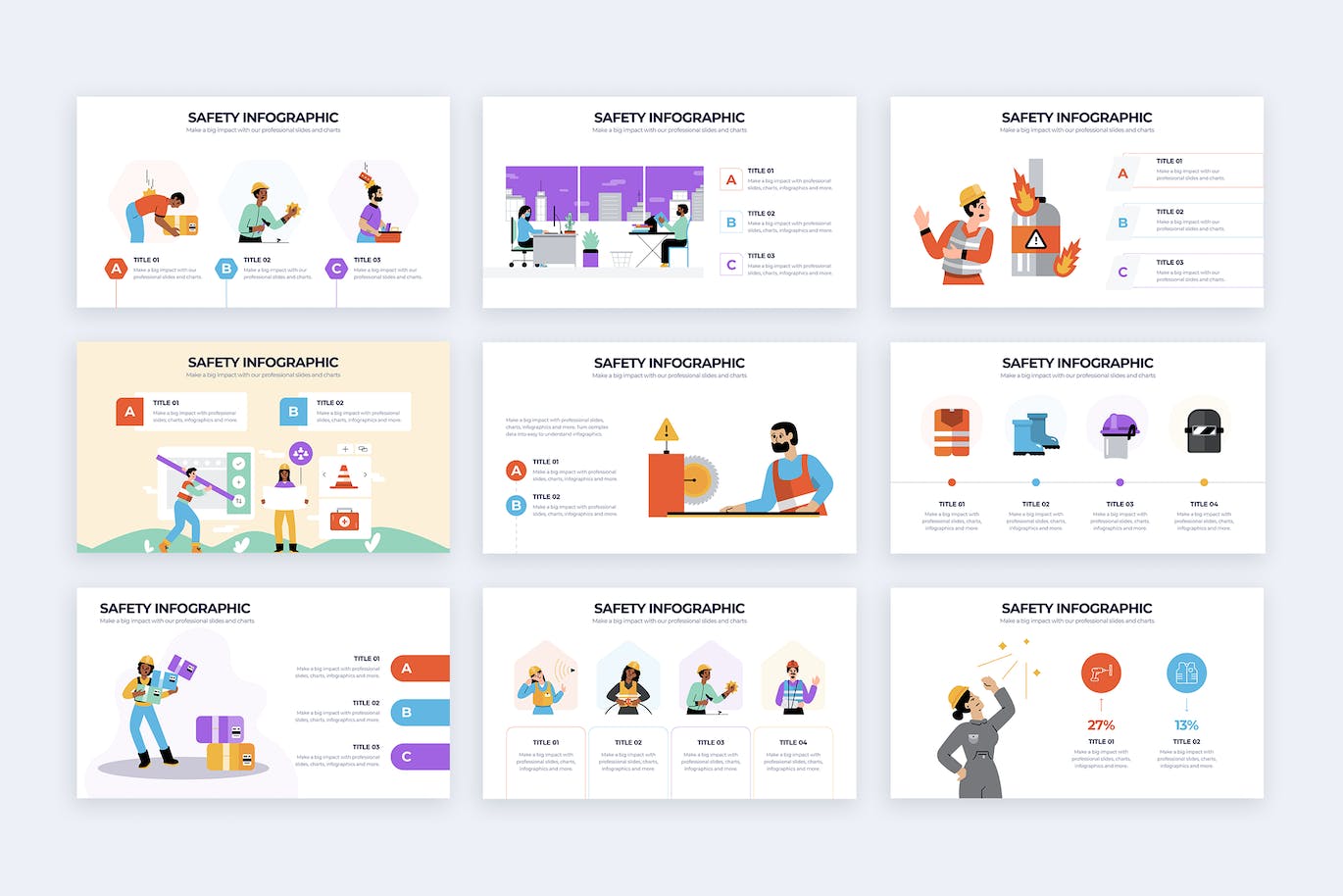 安全防护信息图表矢量模板 Business Safety Illustrator Infographics 幻灯图表 sucaiwan.com
