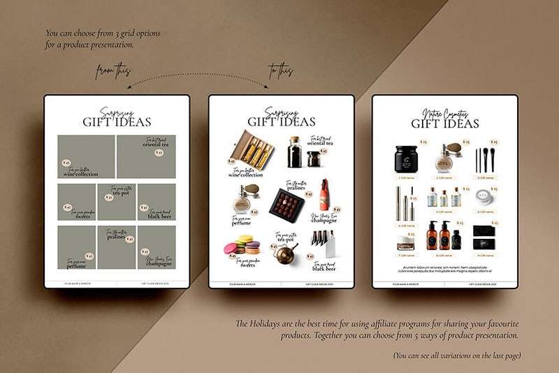 节日礼品画册设计模板InDesign CANVA源文件 样机素材 sucaiwan.com