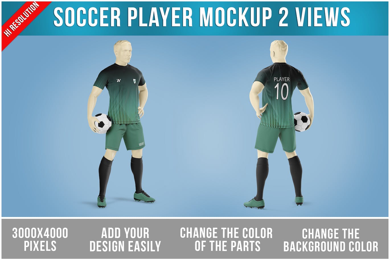 足球运动员服装设计样机 Soccer Player Mockup Template 样机素材 第1张-素材湾丨精选海外优质设计素材资源 足球运动员服装设计样机 Soccer Player Mockup Template 样机素材 sucaiwan.com