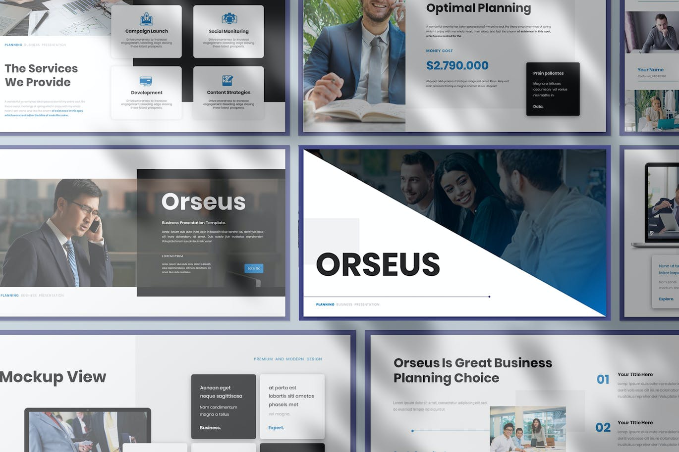 年终总结PowerPoint演示文稿模板 Orseus – Business Presentation PowerPoint Template 幻灯图表 sucaiwan.com