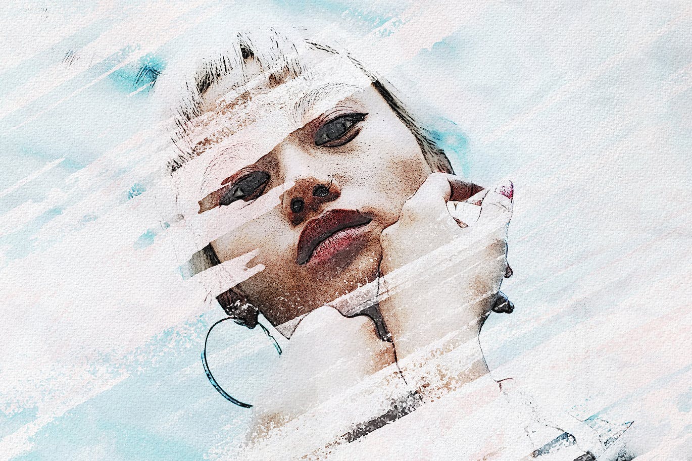 画笔描边照片效果PS图层样式 Brush Strokes Photo Effect 插件预设 sucaiwan.com