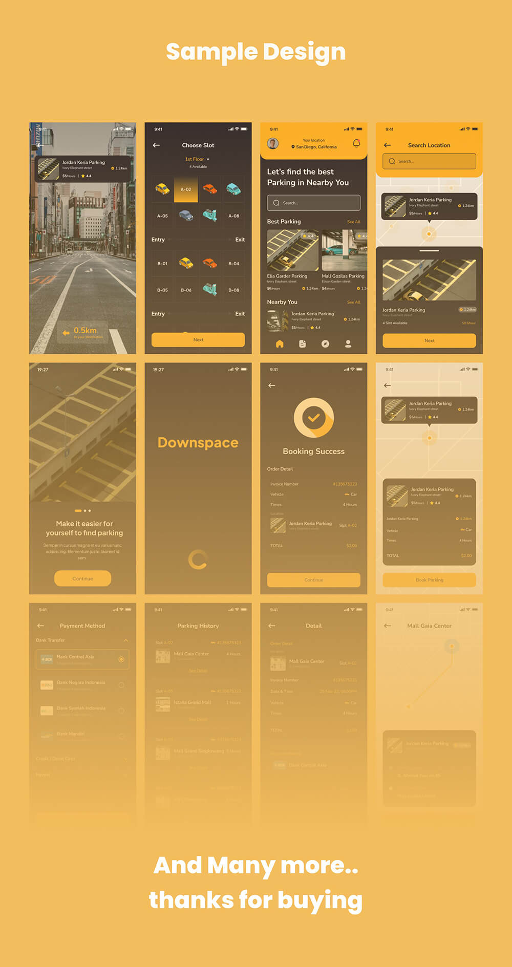 停车应用程序UI套件 APP UI sucaiwan.com