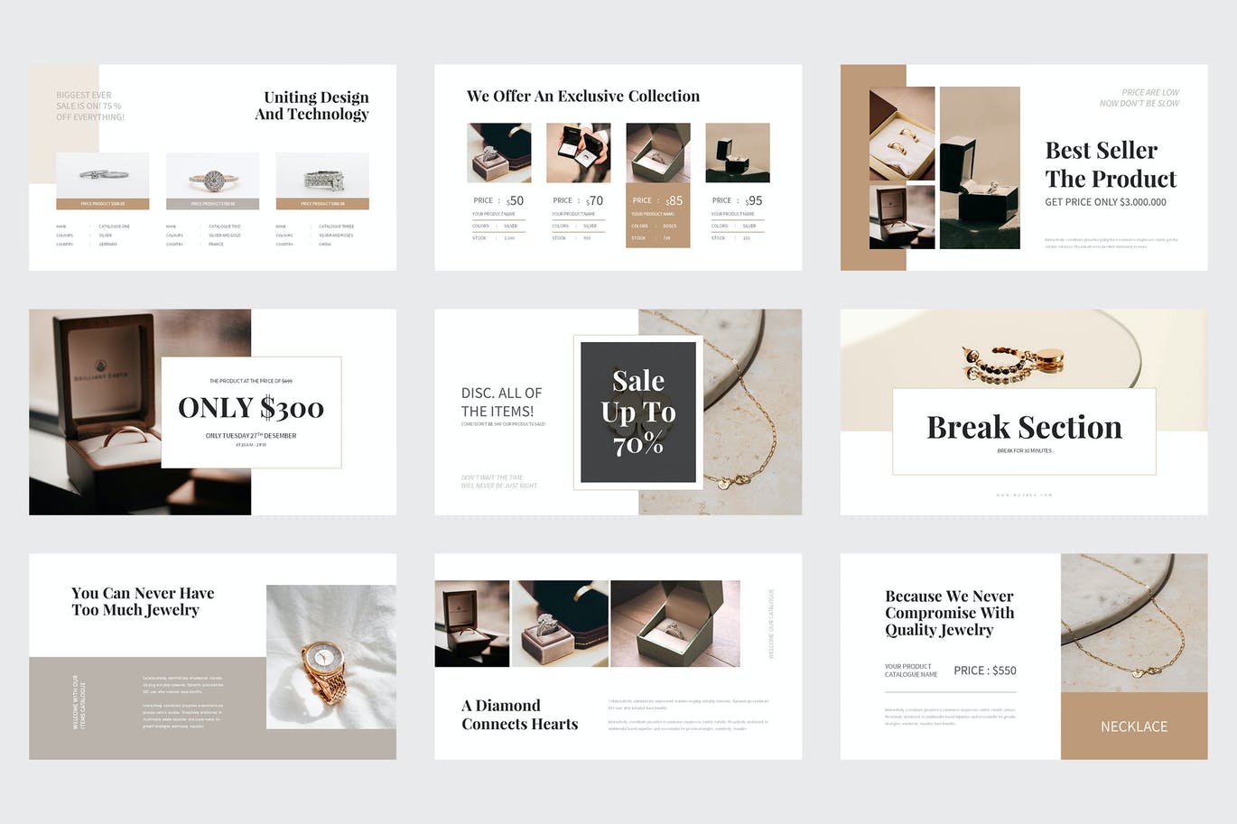 珠宝首饰品牌PowerPoint演示文稿模板 Mozela – Jewerly Catalogue Powerpoint Template 幻灯图表 第2张-素材湾丨精选海外优质设计素材资源 珠宝首饰品牌PowerPoint演示文稿模板 Mozela – Jewerly Catalogue Powerpoint Template 幻灯图表 sucaiwan.com