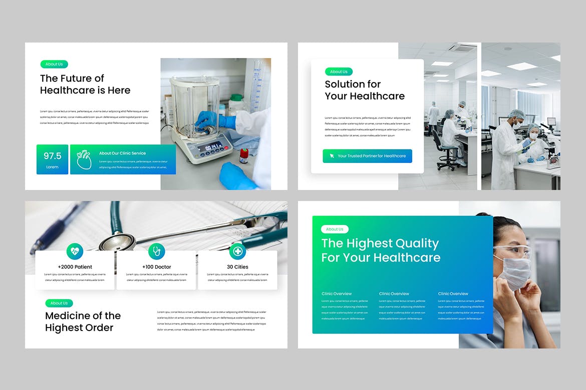 医院/医疗演示文稿PPT模板 PERSADA – Medical & Hospital Powerpoint 幻灯图表 sucaiwan.com