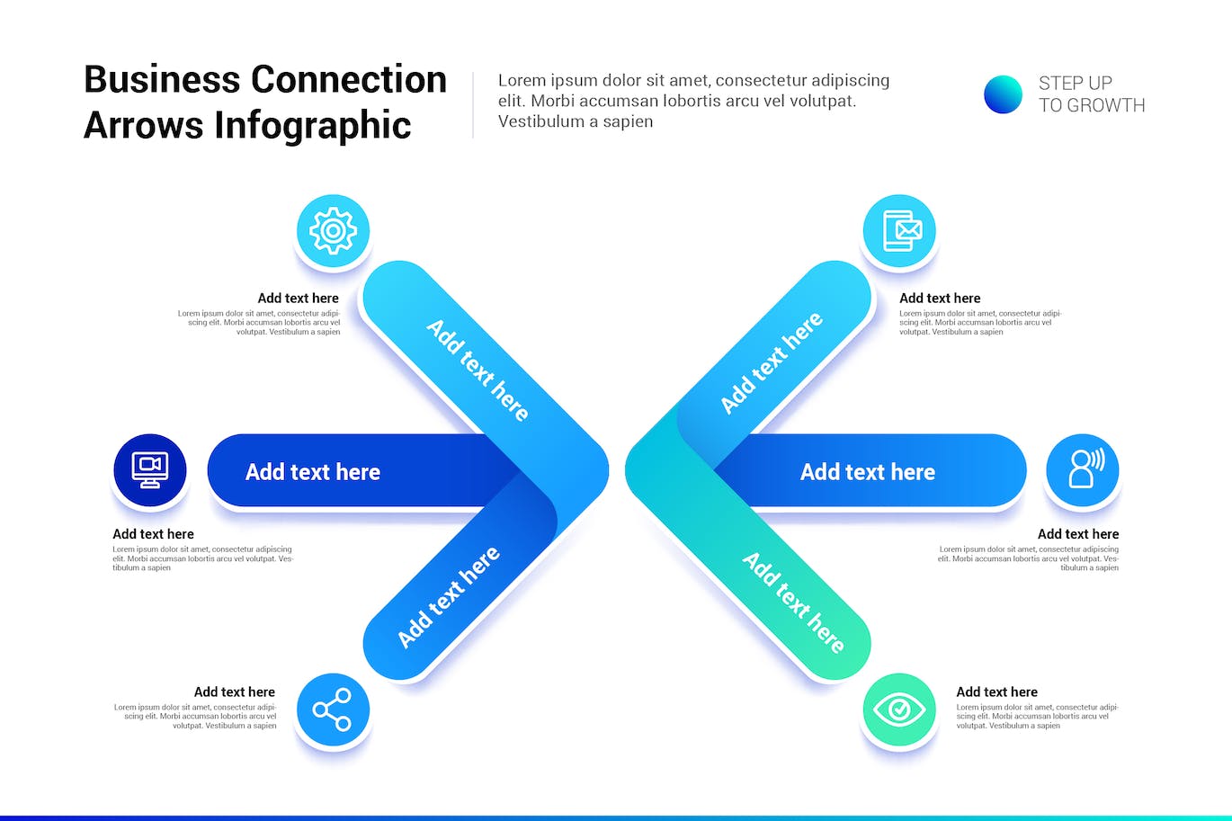 连接箭头信息图表模板 Connection Arrow Infographic 幻灯图表 sucaiwan.com