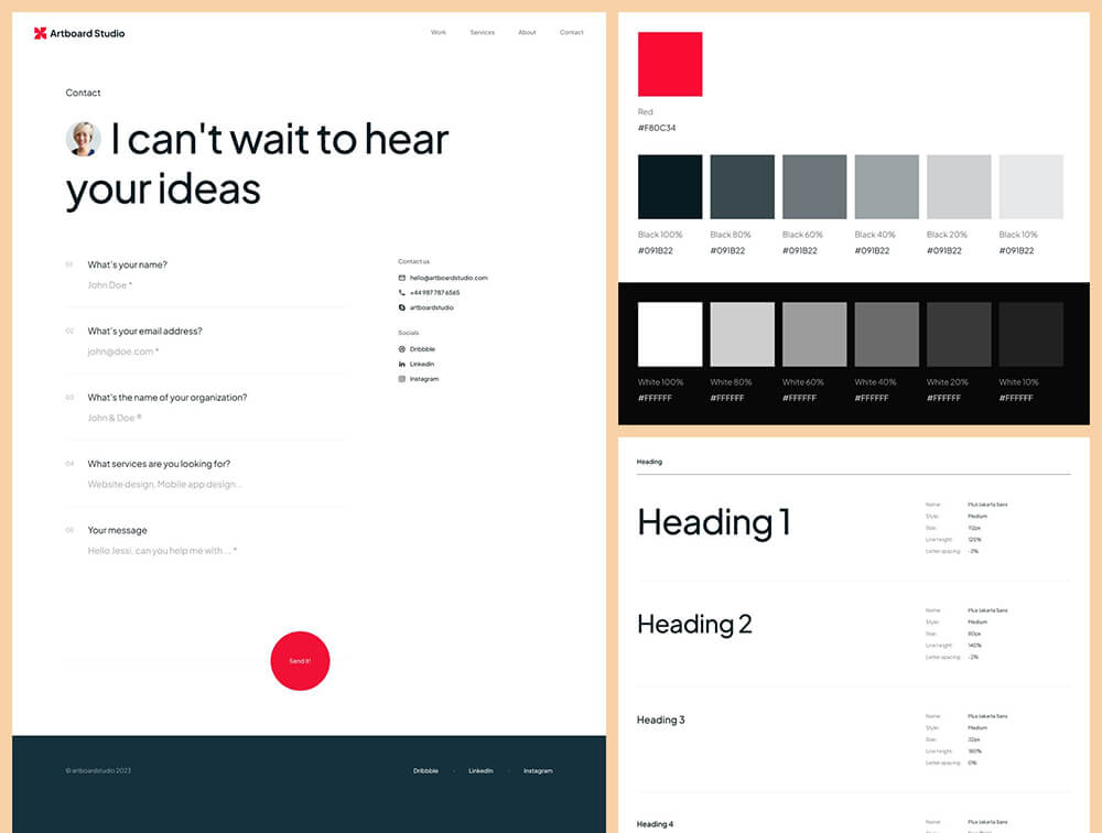 高级设计服务机构网站Figma + Bootstrap模板 APP UI sucaiwan.com