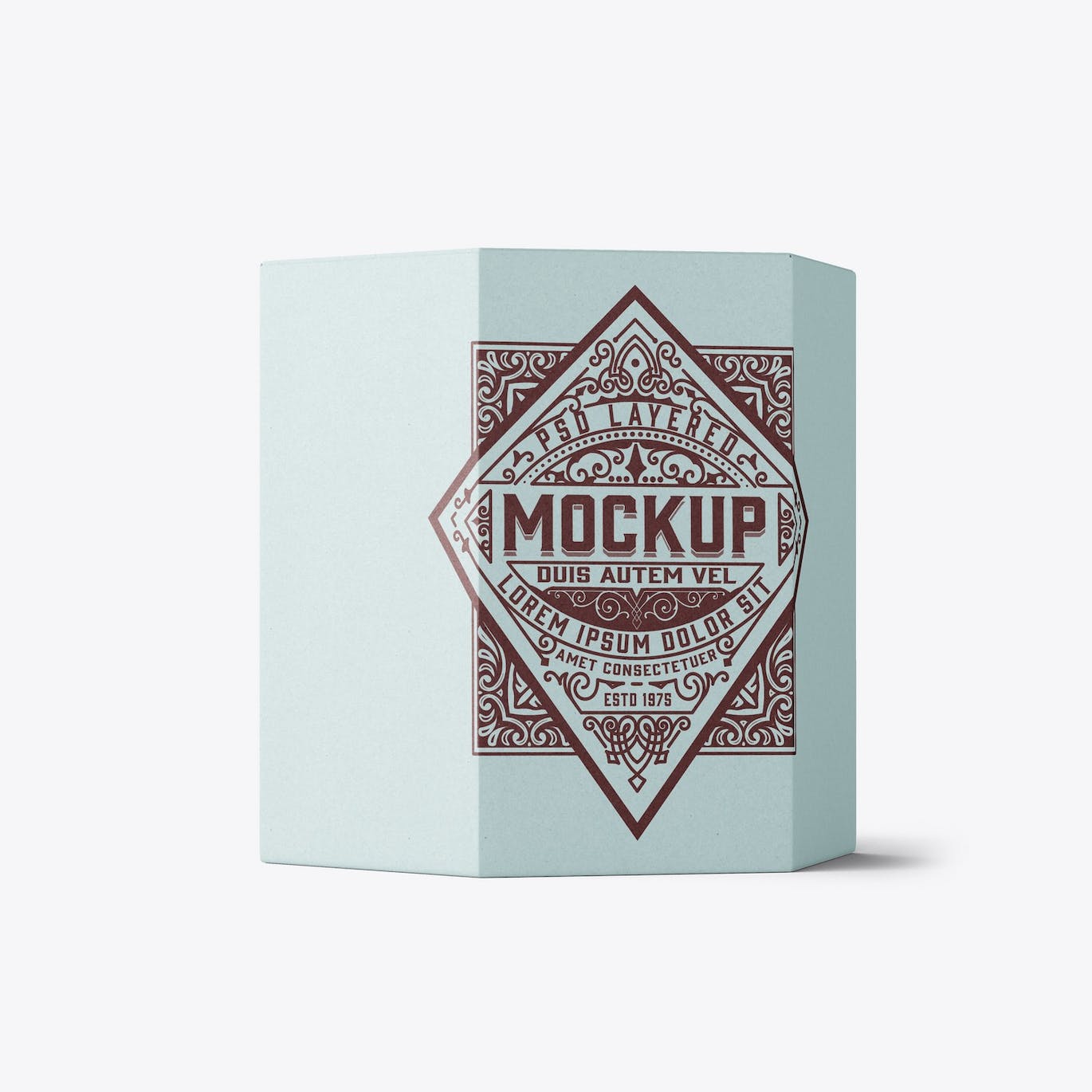 六边形长方体纸盒包装设计样机 Hexagonal Box Mockup 样机素材 sucaiwan.com