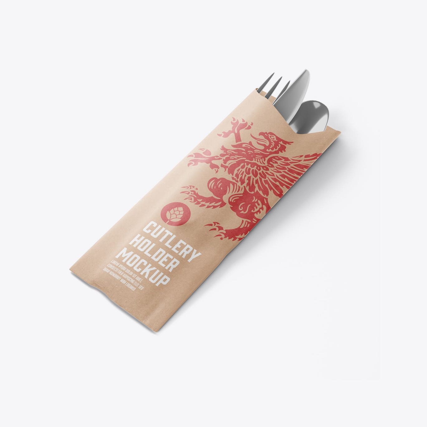 餐具套餐纸袋包装设计样机 Set Cutlery Holders Mockup 样机素材 sucaiwan.com