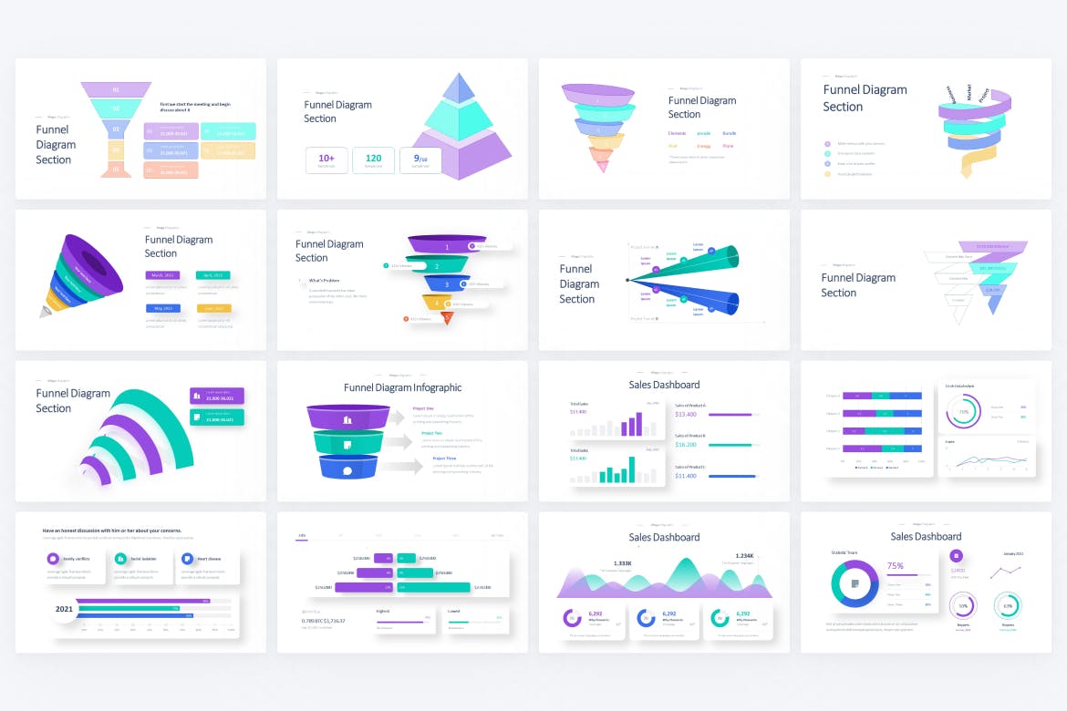 销售仪表盘&漏斗信息图表Powerpoint模板 Sales Dashboard & Funnel PowerPoint Template 幻灯图表 第4张-素材湾丨精选海外优质设计素材资源 销售仪表盘&漏斗信息图表Powerpoint模板 Sales Dashboard & Funnel PowerPoint Template 幻灯图表 sucaiwan.com
