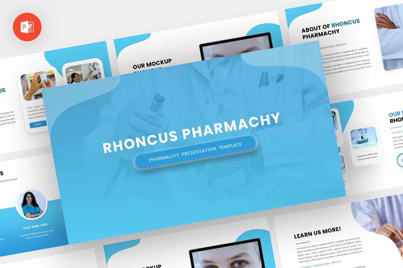 医疗药房PPT幻灯片模板 Rhoncus – Pharmachy Powerpoint Template 幻灯图表 sucaiwan.com
