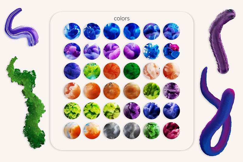 200+卡通数字板绘混合器笔刷套装+视频教程 笔刷资源 sucaiwan.com