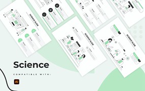 科学教育信息图表设计AI矢量模板 Education Science Illustrator Infographics