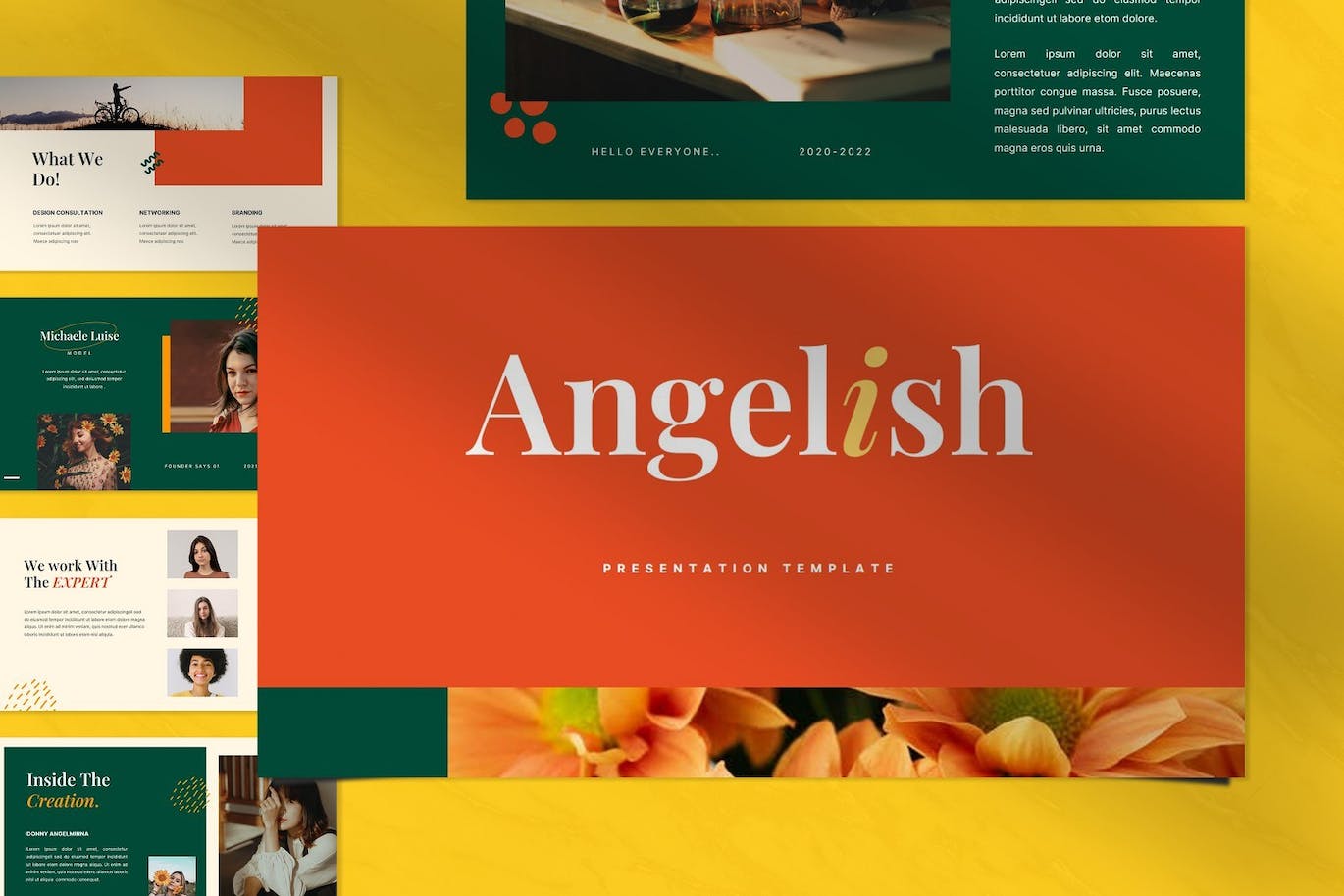 创意时尚宣传材料Powerpoint模板 Angelish – Creative Fashion Angelish Powerpoint 幻灯图表 sucaiwan.com