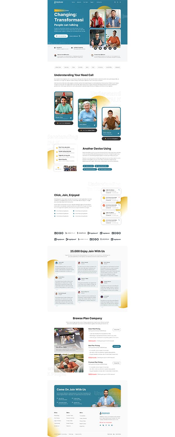 在线会议App应用程序UI设计模板 Peopled – Online Meeting App UI Template APP UI sucaiwan.com