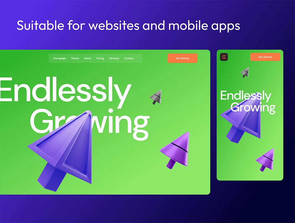 用于设计项目的3D箭头设计素材 图标素材 sucaiwan.com