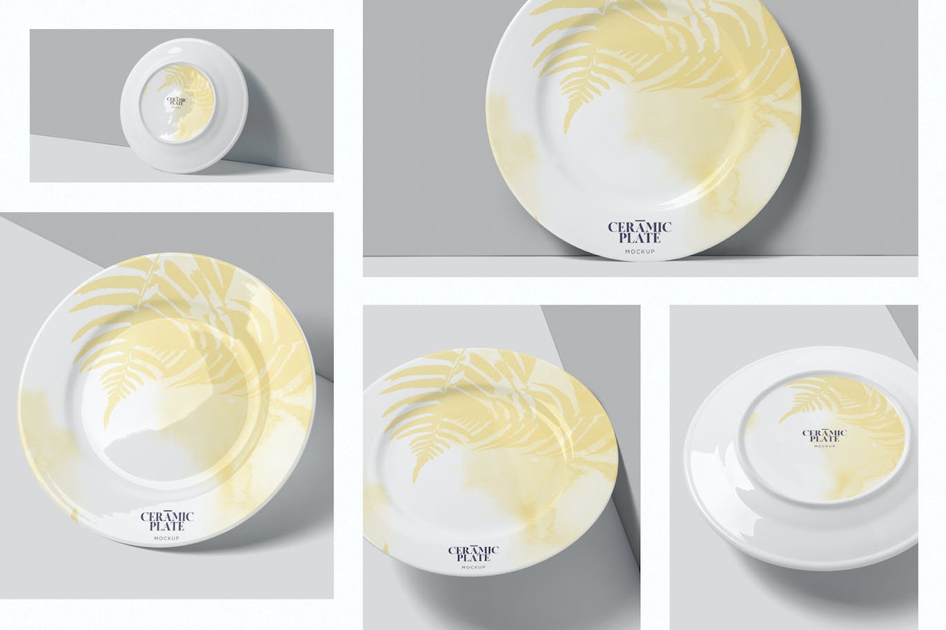 陶瓷盘子陶器品牌设计样机 Ceramic Plate Mockups 样机素材 sucaiwan.com