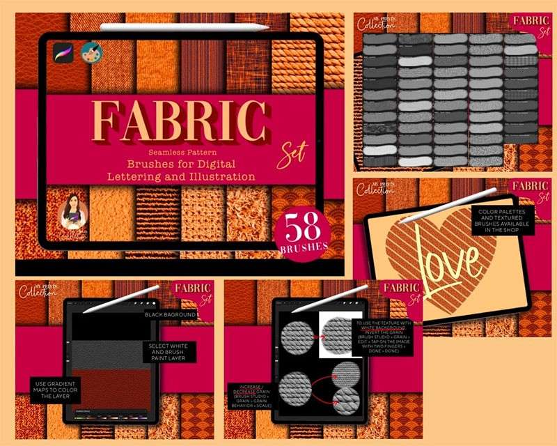 626个Procreate真实质感纹理笔刷套装 笔刷资源 sucaiwan.com