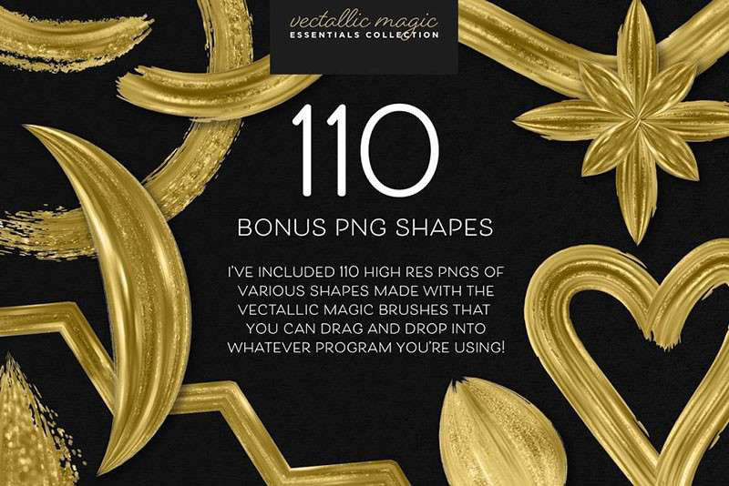 Illustrator漂亮的金漆画笔 笔刷资源 sucaiwan.com