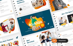 儿童教育学校PPT幻灯片模板 Kiddos – Education School PowerPoint Template
