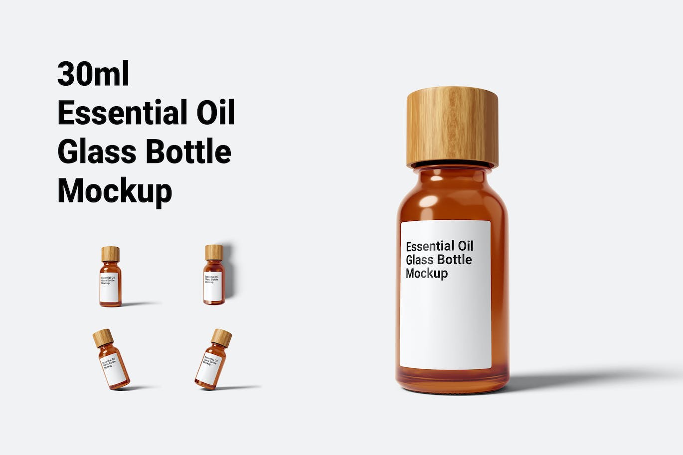 30ml精油玻璃瓶包装设计样机 30ml Essential Oil Glass Bottle Mockup 样机素材 sucaiwan.com