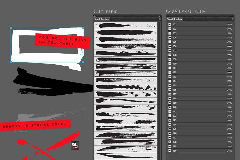 30个独特的书法纹理AI笔刷 笔刷资源 sucaiwan.com