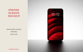 纵向iPhone屏幕效果图手机样机 Portrait iPhone Screen Mockup