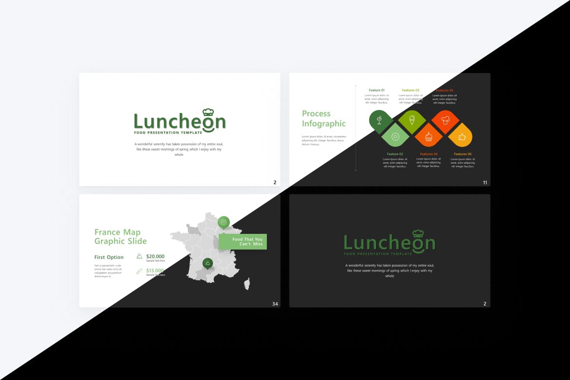 午餐食品PPT设计模板 Luncheon Food PowerPoint Template 幻灯图表 第3张-素材湾丨精选海外优质设计素材资源 午餐食品PPT设计模板 Luncheon Food PowerPoint Template 幻灯图表 sucaiwan.com