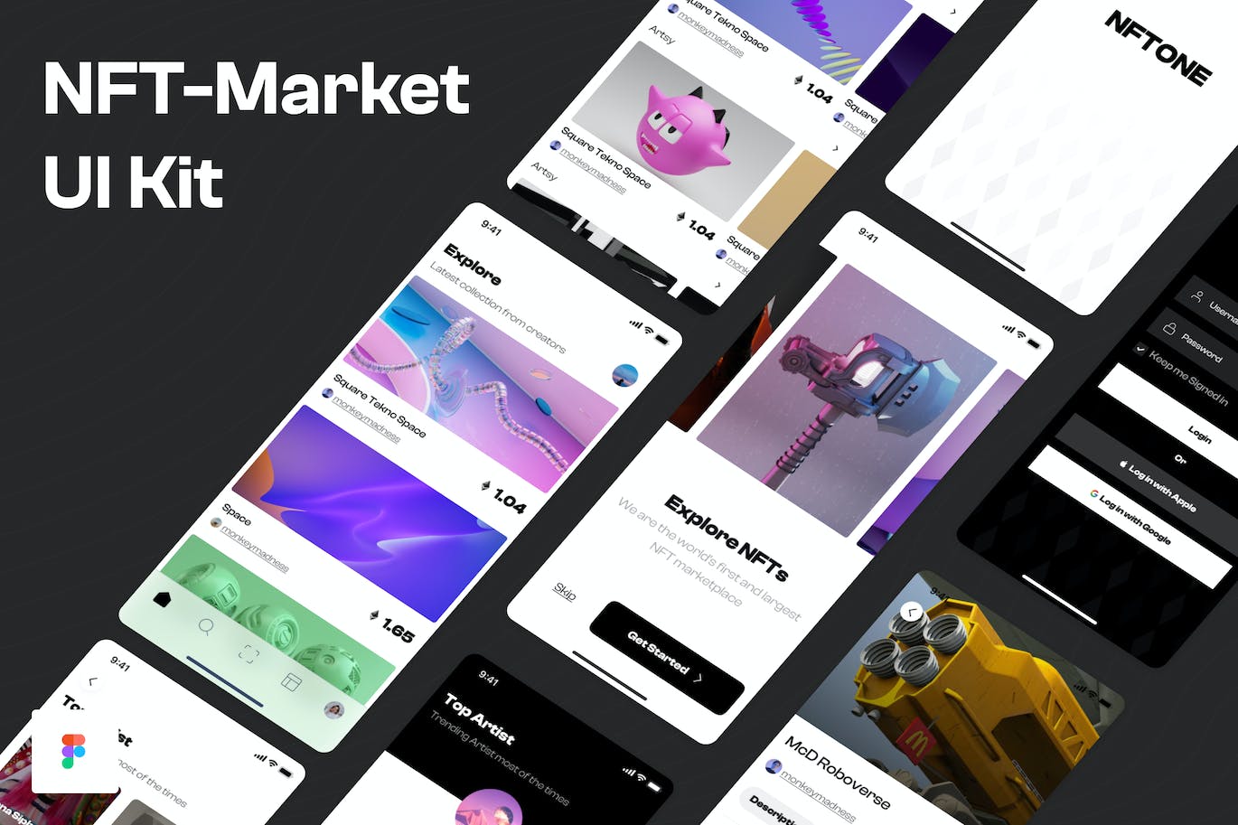 NFT App应用程序UI套件 NFT App UI Kit APP UI sucaiwan.com