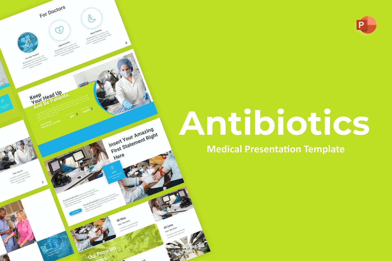 医学介绍幻灯片演示PPT模板 Antibiotics Medical PowerPoint Template 幻灯图表 第1张-素材湾丨精选海外优质设计素材资源 医学介绍幻灯片演示PPT模板 Antibiotics Medical PowerPoint Template 幻灯图表 sucaiwan.com