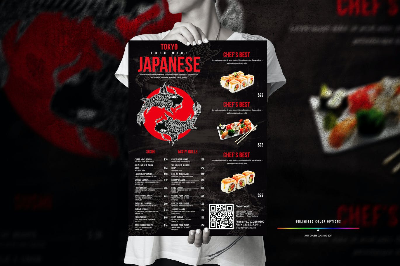 东方美食菜单大海报设计模板 Oriental Food Menu Big Poster Design 设计素材 第1张-素材湾丨精选海外优质设计素材资源 东方美食菜单大海报设计模板 Oriental Food Menu Big Poster Design 设计素材 sucaiwan.com